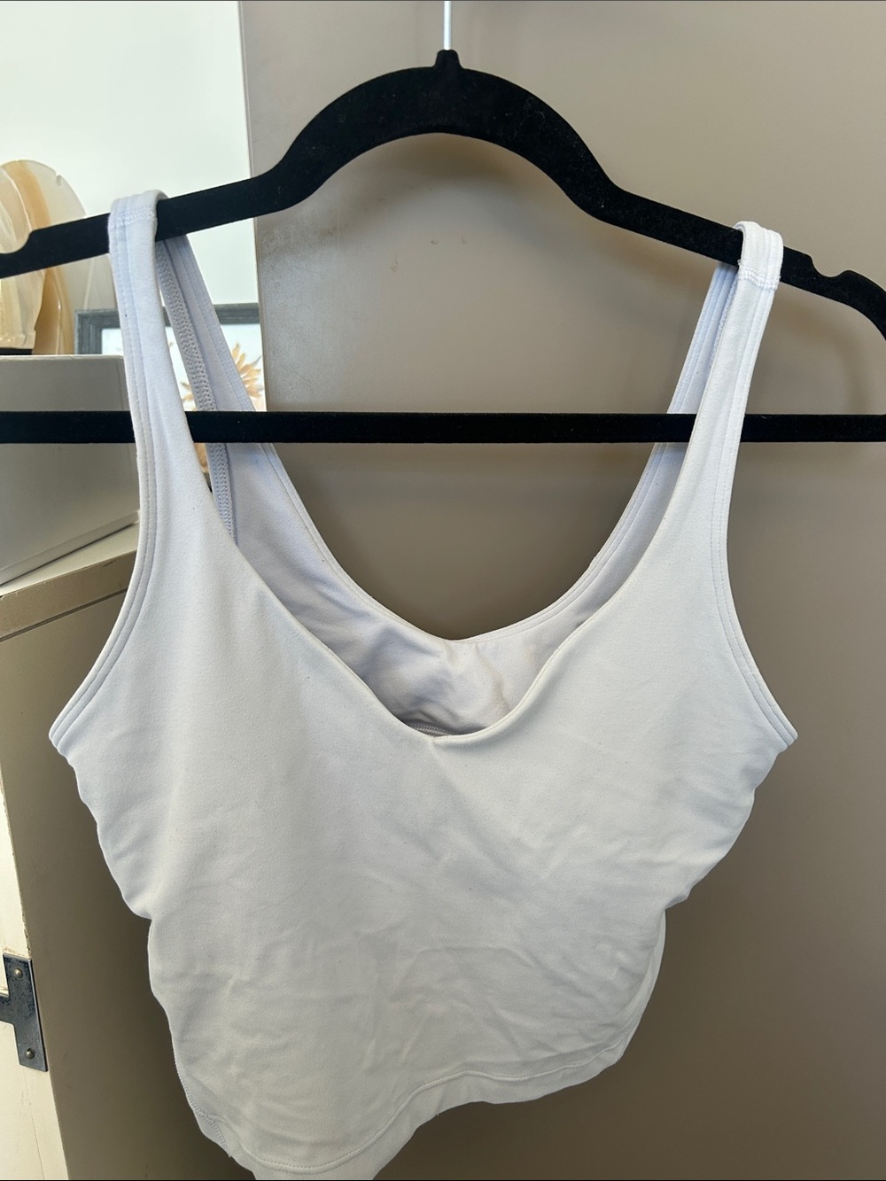 lululemon athletica Light Gray Scoop Neck Crop Tank